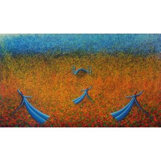 Khusro Subzwari, 42 x 72 Inch, Acrylics on Canvas, Figurative Painting, AC-KS-259